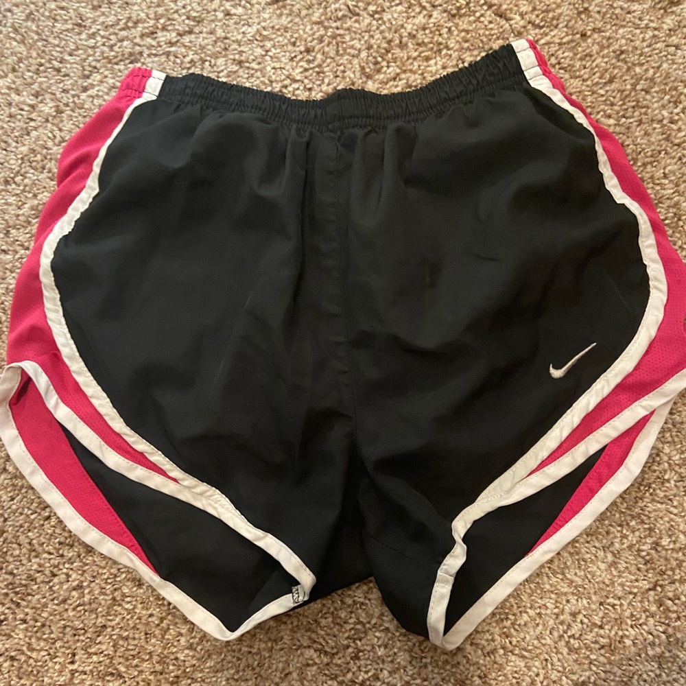 Black and pink nike shorts
